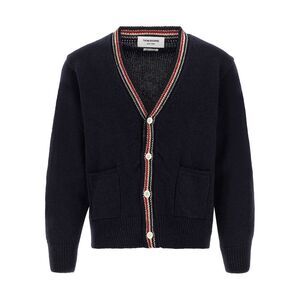 Thom Browne Blue Wool Men's Cardigan